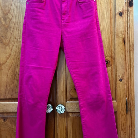 LOFT Pink Kick Crop Jeans - Picture 1 of 4